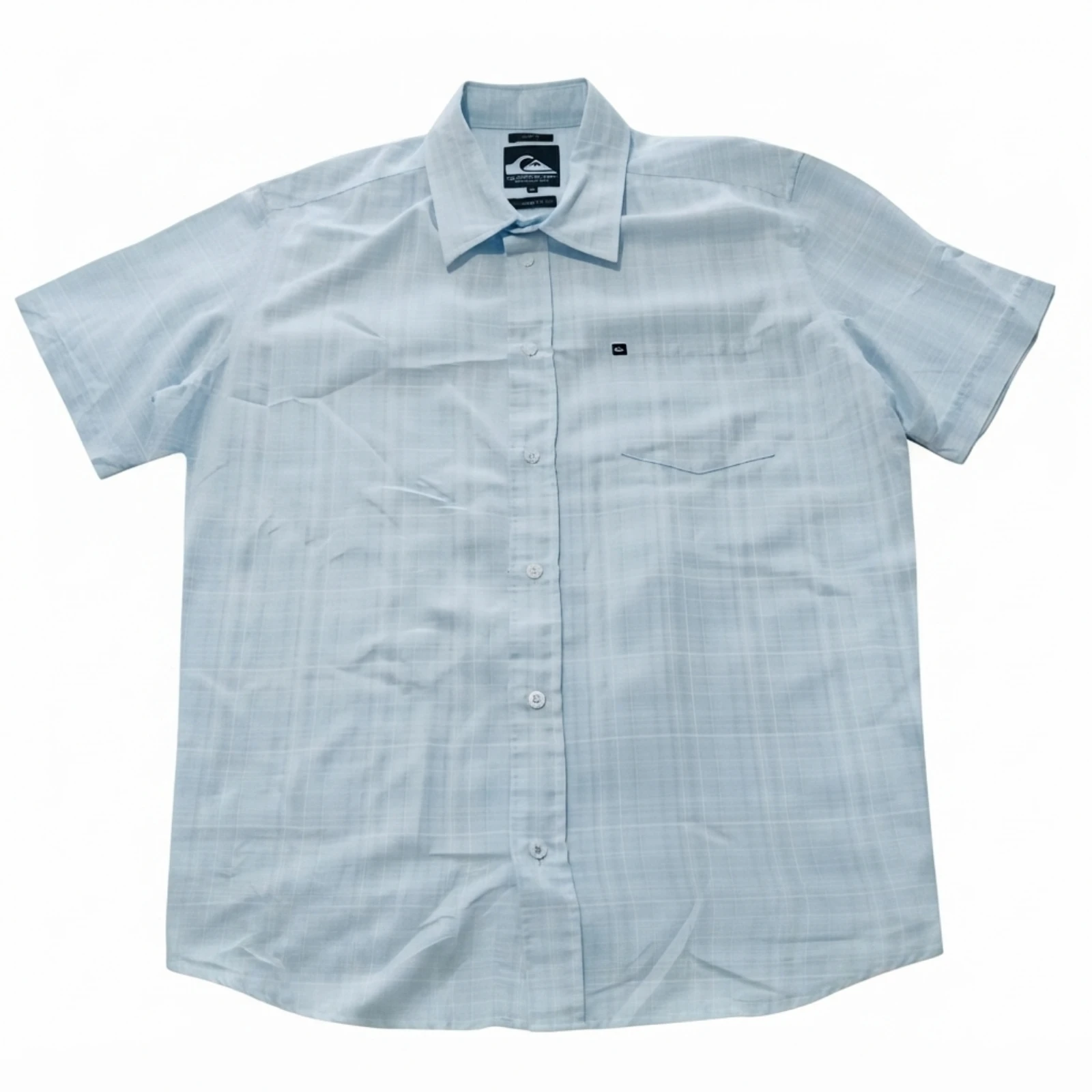 Chemise Quicksilver a Manches Courtes Taille XL Couleur Bleu Ciel à Carreaux